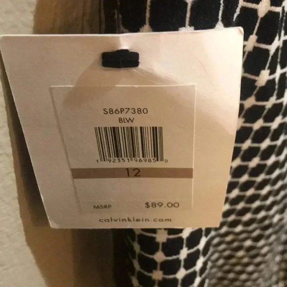 NWT!Calvin Klein Black and White Ankle pants, Stretch, Slim Fit w/Zip Pockets-12 - Picture 7 of 8